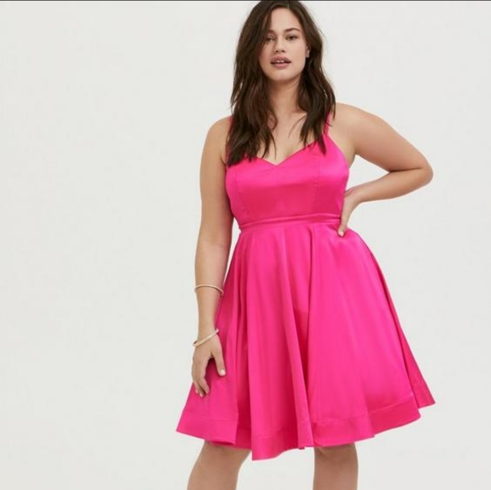 Torrid Mini Satin Skater Dress, Size 26